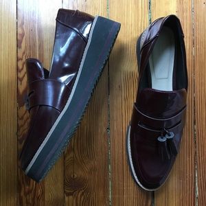 Zara wine platform loafers with tassels